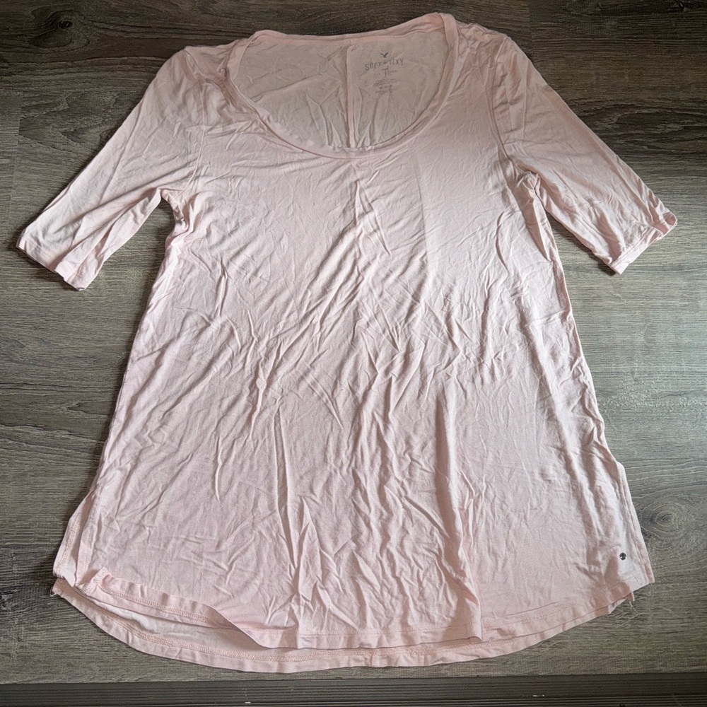 American Eagle Outfitters Soft and Sexy Pink Shirt